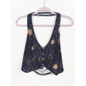 Cosmic Aura Gold Celestial Halter Vest